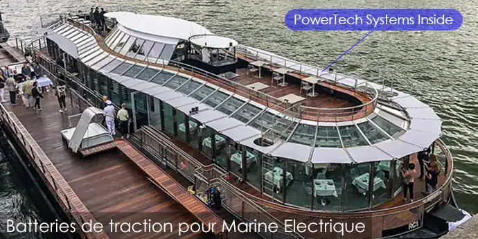 PowerTech alimente le bateau-restaurant "Ducasse Sur Seine" à Paris avec des batteries au lithium de 800kWh