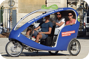 Taxi Bike using PowerBrick battery for pedalling assistance