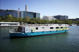 PowerRack on board the logistics boat 'fludis', Paris, France