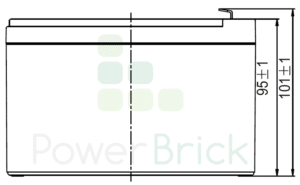 PowerBrick 12V-12Ah - Side