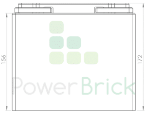 Batterie Lithium Fer Phosphate 12V-45Ah - Vue de côté