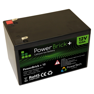 Lithium-Ion Battery 12V - 12Ah - 154Wh - PowerBrick+ - LiFePO4