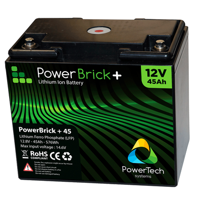 Batterie Lithium-Ion 12V - 45Ah - 576Wh - PowerBrick+ LiFePO4 LFP