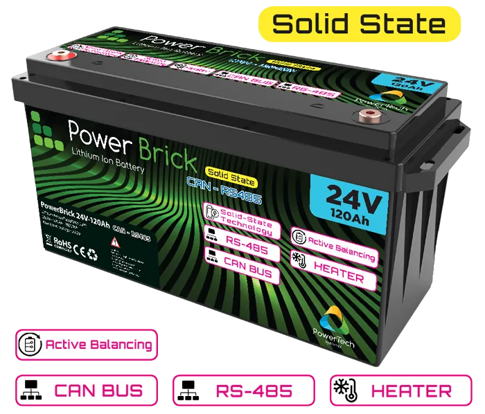PowerBrick 24V-120Ah Solid-State with CAN Bus and RS485