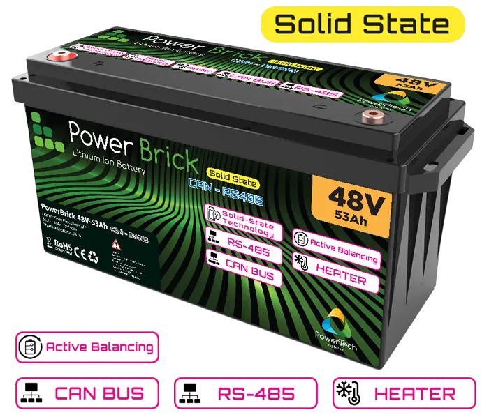 PowerBrick Solid-State 48V-53Ah with CAN Bus and RS485